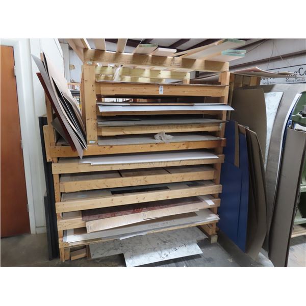 Large Wooden Rack w/Formica Sheet Stock