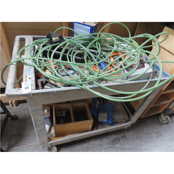 Rubbermaid Storage Cart w/Air Hose and Asst. Supplies