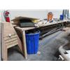 Image 1 : Large Metal Rolling Base Work Table w/Supplies and 5 Wooden Saw Horses