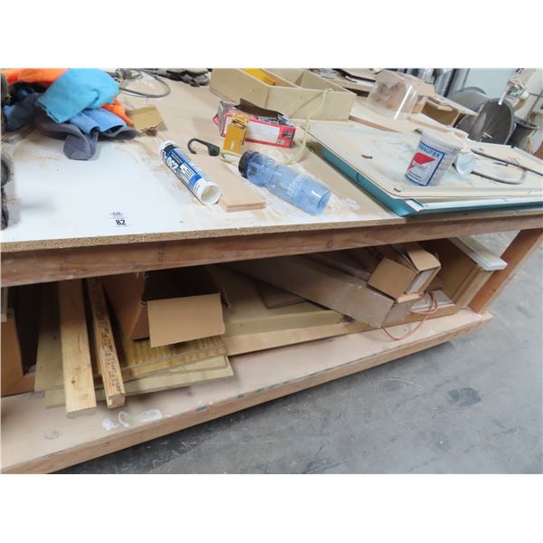 Approx. 4'  X  8'  Wooden Rolling Work Table