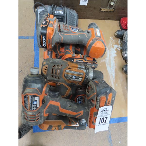 Ridgid Cordless Tools w/Batteries and Chargers