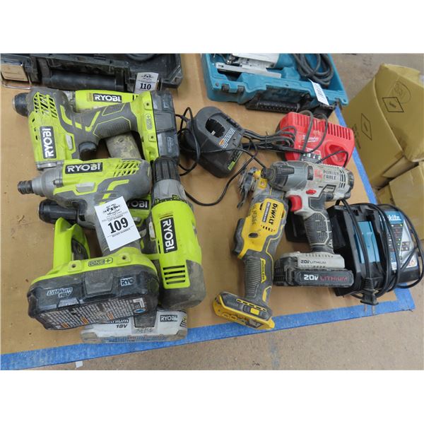 Ryobi and Asst. Cordless Tools w/Batteries and Chargers
