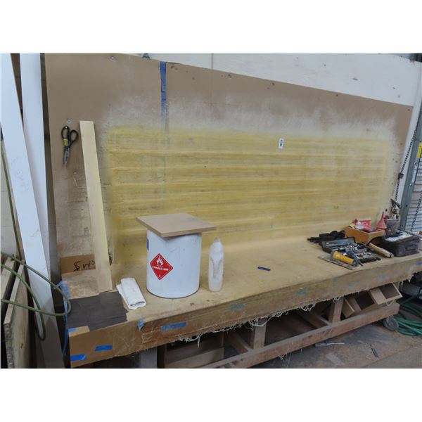 Large Rolling Fiberglass Application Work Table