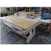 Image 1 : Wooden Approx.  4'  X  8'  Work Tables w/Plywood Cuts