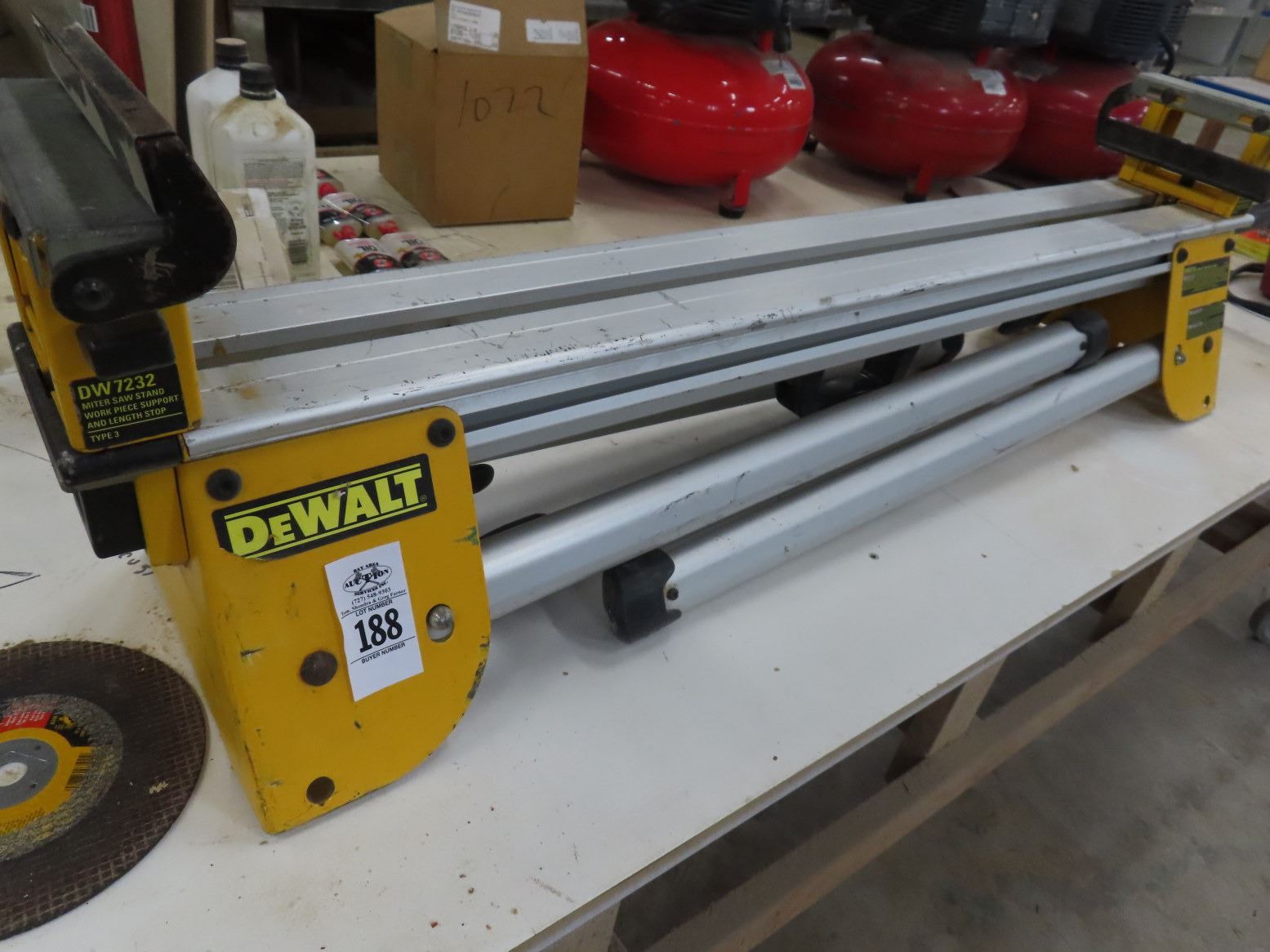 DEWATER DW7232 Adjustable Miter Saw Stand Support – 3-7/8 To 6 Inch Height, Works With DEWALT Stands, Heavy-Duty Steel Material Support For Long Workpieces