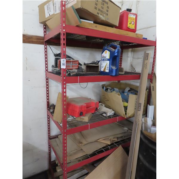 Red 4 Shelf Tear Drop Style Storage Rack w/Asst. Supplies