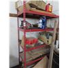 Image 1 : Red 4 Shelf Tear Drop Style Storage Rack w/Asst. Supplies