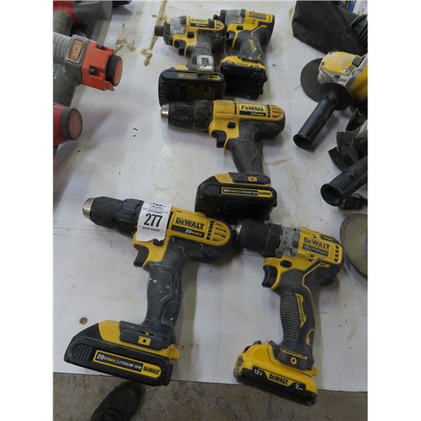 5-Dewalt 20V Cordless Drill - No Charger - 5 X $