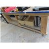 Image 1 : Approx  3'  X  8'  Rolling Wooden Work Table