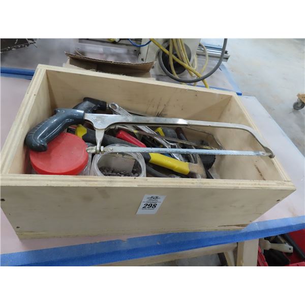 Wooden Bin w/Asst. Hand Tools