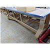Image 1 : 2-Wooden Approx.  3'  X  10'  Rolling Work Tables - 2 X $