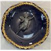 Image 1 : Vintage Bronze Angel On Cobalt Blue Plate