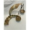 Image 2 : Vintage Hand Made Scale Made Of Horns With Weights