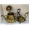 Image 2 : Vintage Ornate Brass Tilting Tea Pot On Stand With Warming Burner