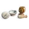 Image 2 : Pair Of Pestle And Mortar, Onyx And Marble