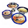 Image 3 : Large Lot Of Hand Painted Desert Scene China Ware, Teapot, Plates, Cream And Sugar, Platter, And Mor