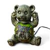 Image 1 : Vintage Portable Teddy Bear Lamp With Stained Glass Belly