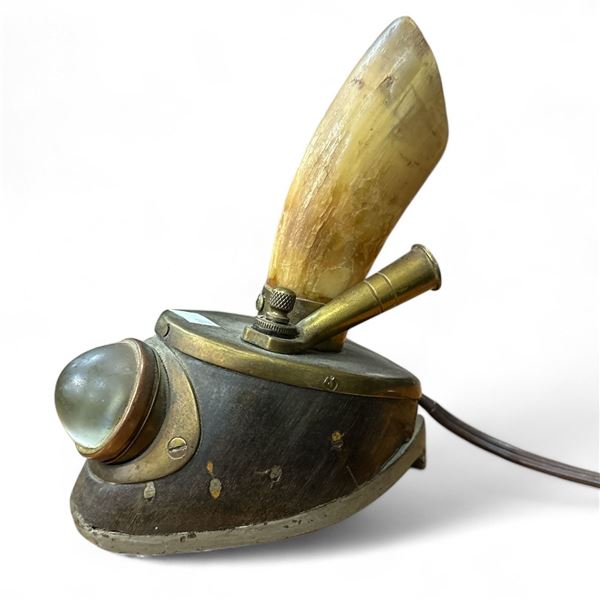 Vintage Hand Made Desk Lamp Quill Holder Made Out Of Horse Hoof