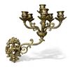 Image 2 : Antique Brass Wall Hanging Ornate Candelabra