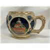 Image 2 : Antique German Wine Bowl Set With Castle Motif 5 Cups And Bowl