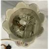 Image 2 : Hand Painted Porcelain Victorian Luster Lamp Missing Crystal