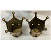 Image 2 : Pair Of Vintage Brass Crown Candle Holders
