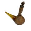 Image 2 : Vintage Amber Glass Leather Wrapped Decanter