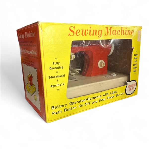 Vintage Ideal Die Cast Battery Operated Sewing Machine In Original Box