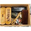 Image 2 : Box Full Of Vintage Collectibles, Shoe Polish Kit, Raw Hide Drum, Framed Prints, Books, Tv Antenna,