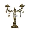 Image 1 : Brass Dual Head Candle Stick Holder With Crystal Accents