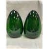 Image 2 : 6 Pieces Of Green Art Glass