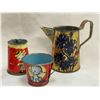Image 2 : Vintage Tin Litho Childs Tea Set, Cups, Platter, Pitcher, Etc..