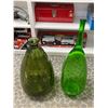 Image 2 : 2 Large Green Glass Vases