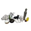 Image 1 : Box Full Of Collectibles, Sculptures, Bottle, Dog, Porcelain Coral, Etc..