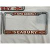 Image 2 : 3 Vintage License Plate Frames, San Jose, Yuma Arizona, & Medford