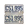 Image 1 : 2 1957 British Columbia License Plates
