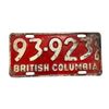 Image 1 : 1946 British Columbia License Plate