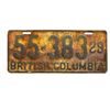 Image 1 : 1929 British Columbia License Plate