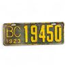 Image 1 : 1923 British Columbia License Plate