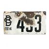 Image 1 : Antique 1914 Porcelain British Columbia License Plate