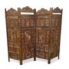 Image 2 : 4 Panel Carved Wood Screen With Floral Motif