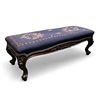 Image 1 : Carved Victorian Foot Stool With Embroidered Seat