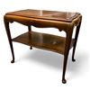Image 1 : Vintage Carved Wood 2 Tier End Table With Shell Motif