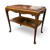 Image 2 : Vintage Carved Wood 2 Tier End Table With Shell Motif