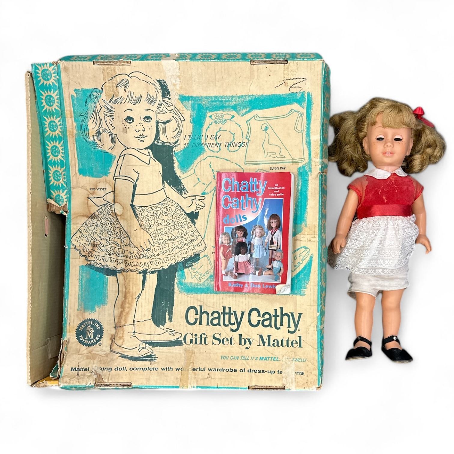 Vintage Chatty Cathy Gift Set By Mattel With Original Box With Doll vintage-chatty-cathy-gift-set-by-mattel-with-original-box-with-doll
