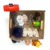 Image 2 : Box Full Of Collectibles, Vintage Childrens Toys, Art Glass, Crystal Bowls, Etc..