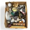 Image 2 : Box Full Of Vintage Collectibles, Clocks, Plates, Pictures, Figurines, Etc..