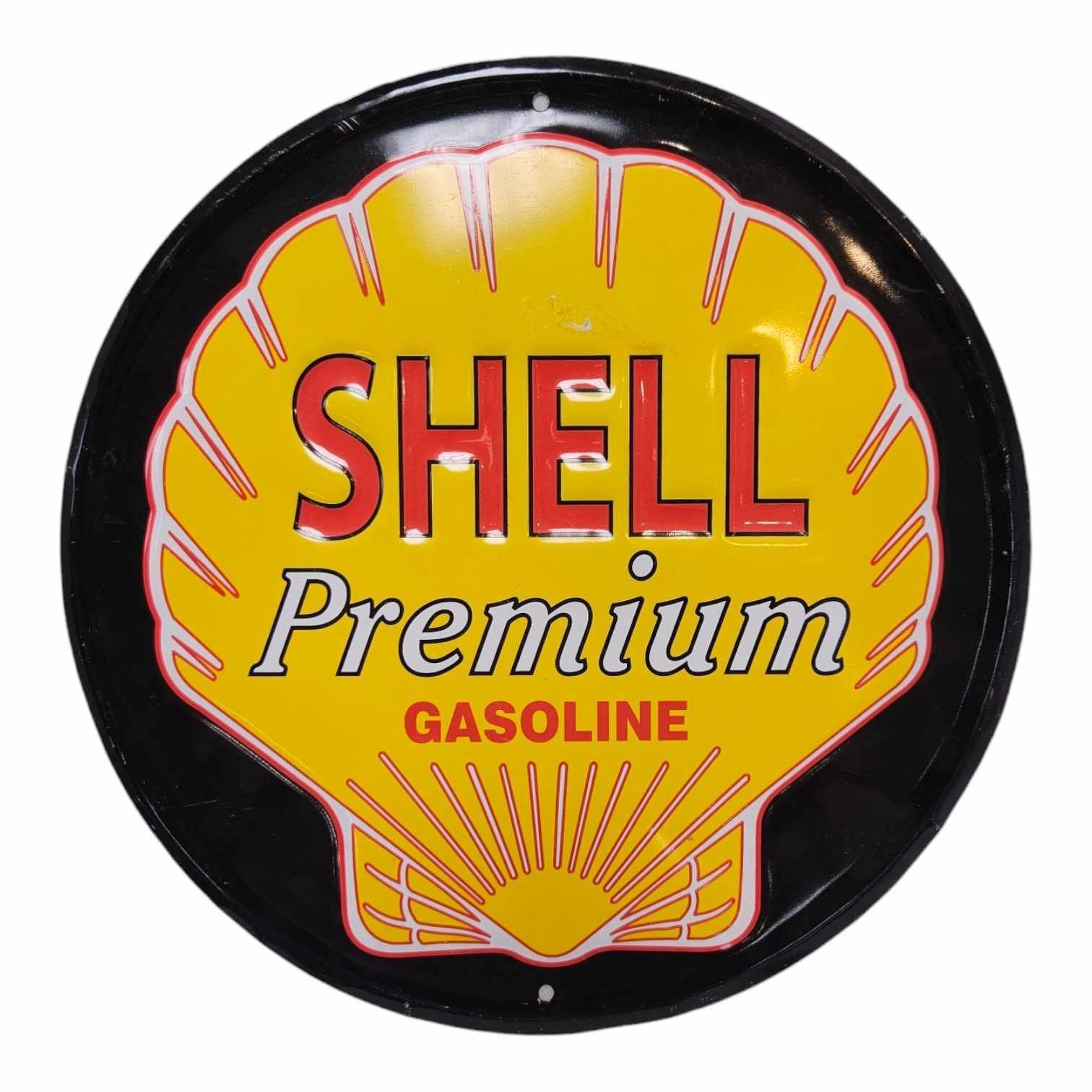 Metal Shell Premium Gasoline Reproduction Sign