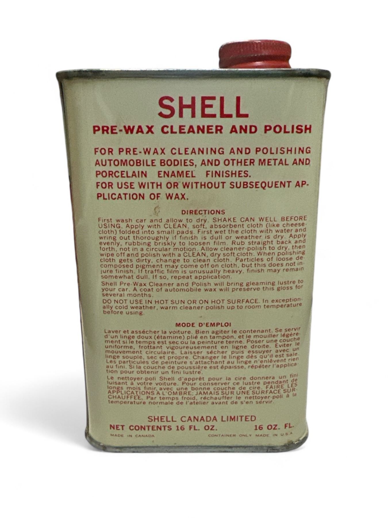 Shell Polish Vintage Shell Pre Wax Cleaner & Polish Tin