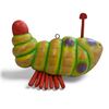 Image 2 : Carved And Painted  Folk Art Wood Caterpillar Wind Chime